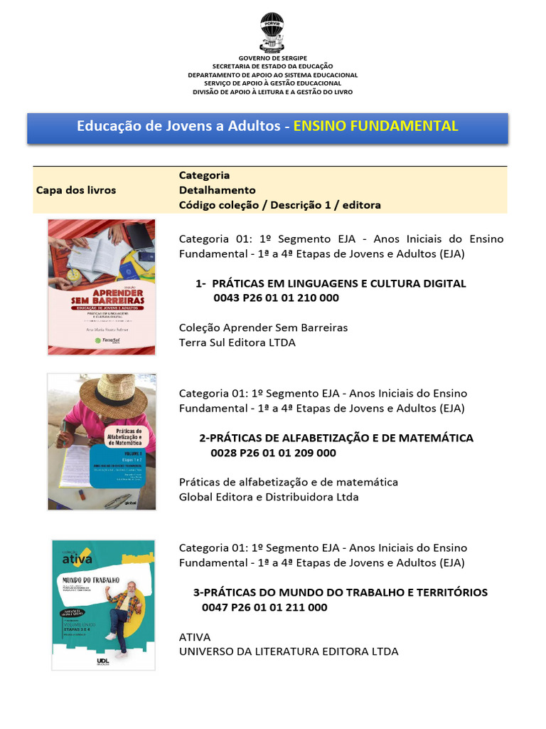 Catalogo Eja Ensino Fundamental | PDF | Educação para adultos ...