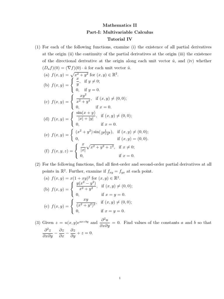 Tut 4, MA102 - 2026 | PDF