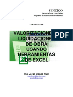 Valorizaciones y Liquidaciones de Obra Con Herramientas de Excel