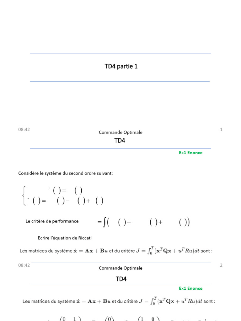 TD4 - CO Correction PDF | PDF | Matrice (Mathématiques) | Physique ...