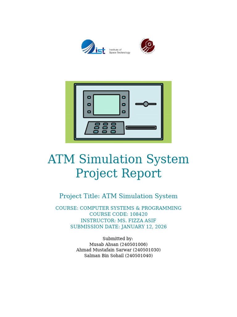 ATM Simulation System Project Report-2 | PDF | Personal Identification ...