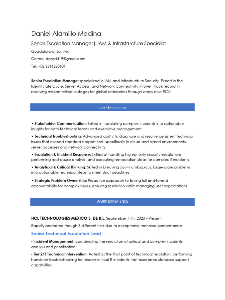 CV Daniel Alamillo | PDF | Cloud Computing | Information Technology