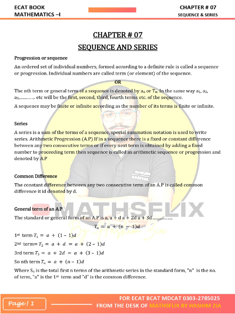 Sequence and Series Continue.... | PDF