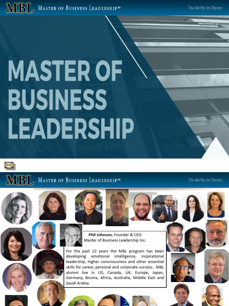 Master of Business Leadership Syllabus | PDF