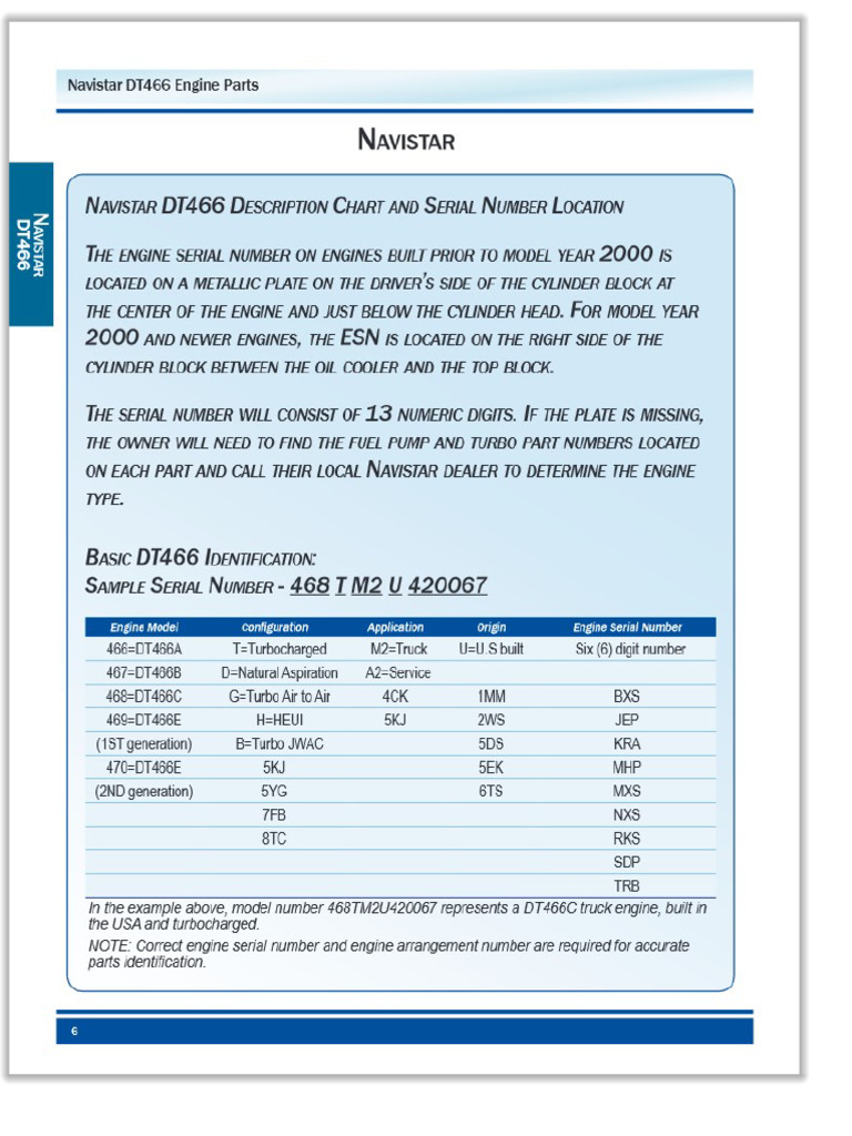 DT466 ENGINE Partes Catalogo | PDF