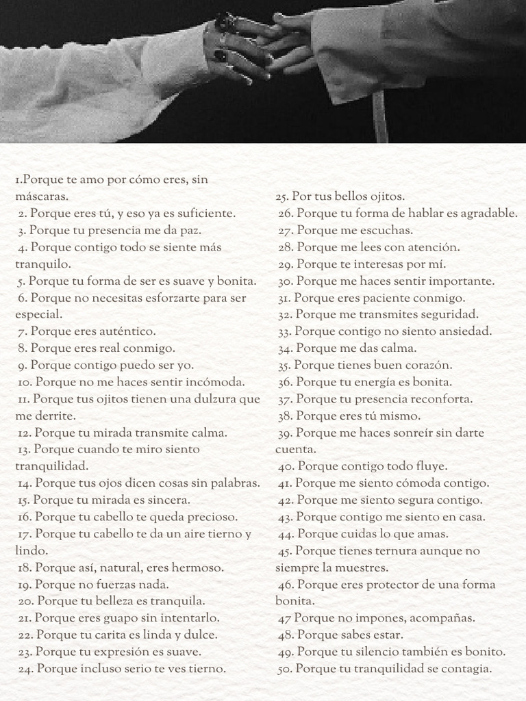 100 Razones Por Las Que Te Amo Mi Amor | PDF