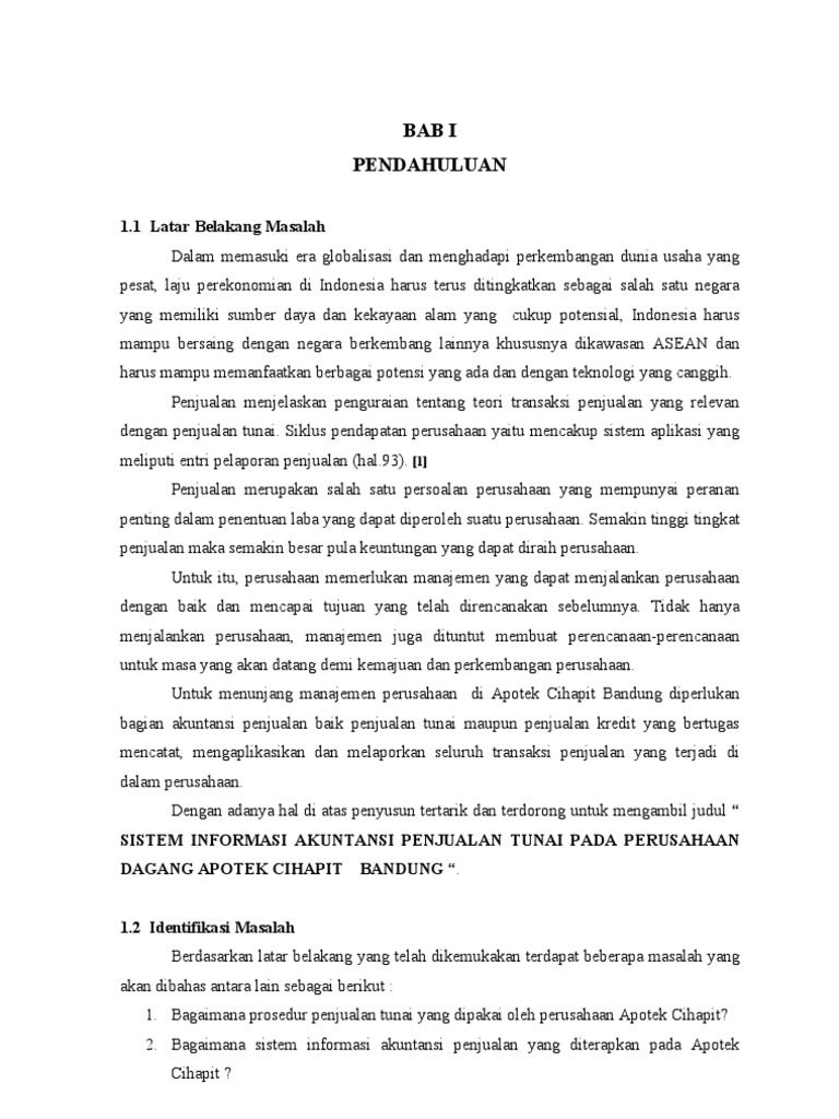 Contoh Laporan Praktek Kerja Lapangan