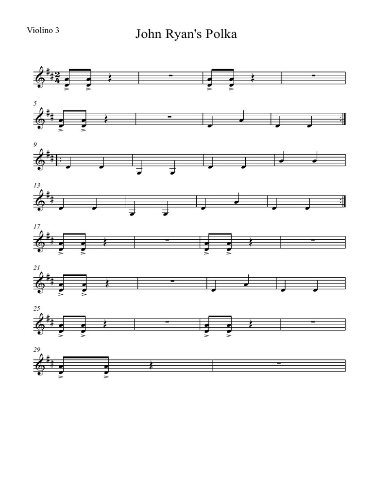 Trad John Ryans Polka Violino 3 | PDF
