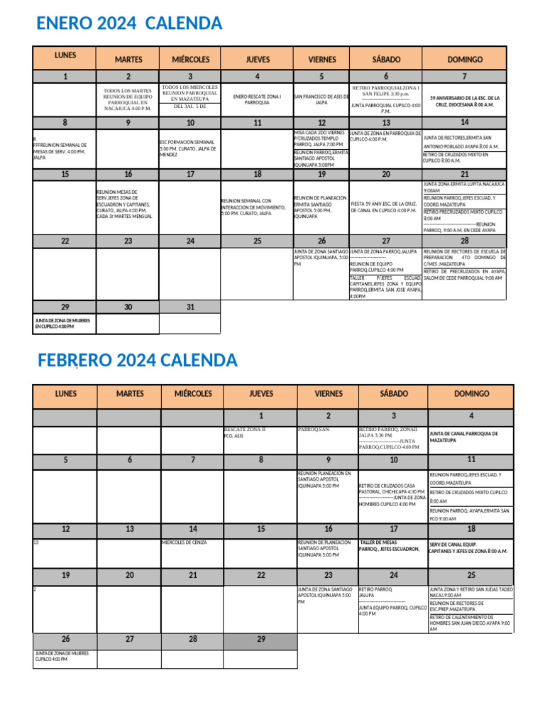 Calenda 2024 Teofilo | PDF | Fiestas cristianas y días santos | Prestado