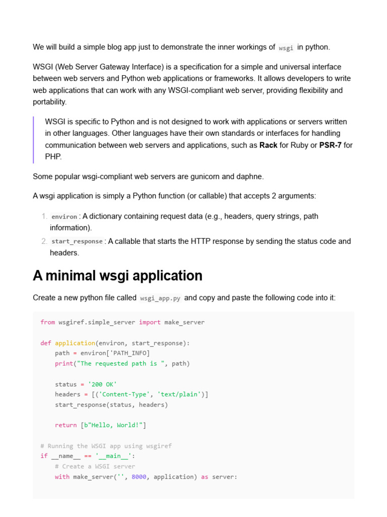 Simple Blog App With Wsgi | PDF | Web Server | Internet & Web