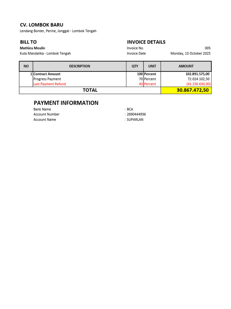 Progress Payment Swimming Pool | PDF