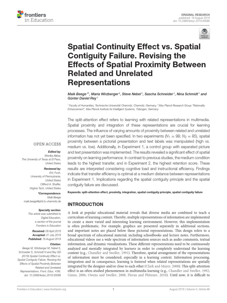 Maik Beege - Spatial Continuity Effect vs. Spatial Contiguity Failure ...