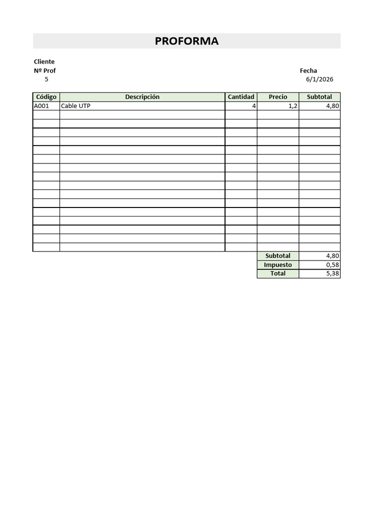 Proforma 20260106 | PDF