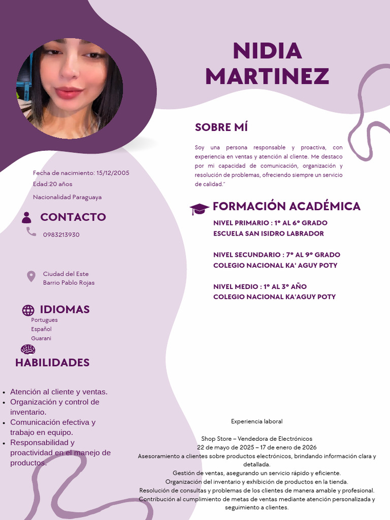 Curriculum Vitae CV de Mujer Profesional Vendedora Moderno Rosa | PDF ...
