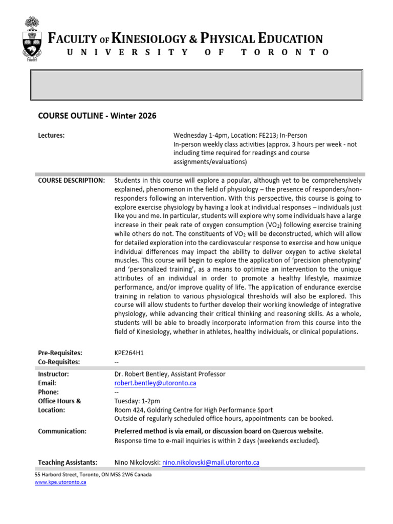 KPE474 Course Outline 2025-2026 | PDF | Plagiarism | Academic Dishonesty