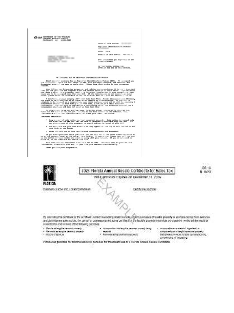 Form-575 & Resale Tax Cert Examples | PDF