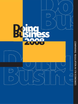 Doing Business 2008 Business Economies