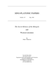 The Secret History of The Mongols & Western Literature