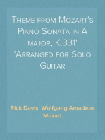 Theme from Mozart's Piano Sonata in A major, K.331
Arranged for Solo Guitar