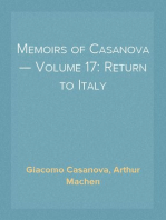 Memoirs of Casanova — Volume 17: Return to Italy