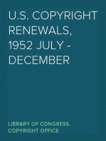 U.S. Copyright Renewals, 1952 July - December