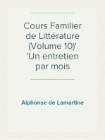 Cours Familier de Littérature (Volume 10)
Un entretien par mois