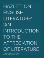 Hazlitt on English Literature
An Introduction to the Appreciation of Literature