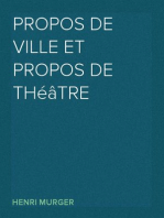 Propos de ville et propos de théâtre