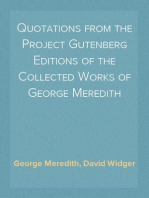 Quotations from the Project Gutenberg Editions of the Collected Works of George Meredith