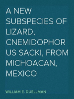 A New Subspecies of Lizard, Cnemidophorus sacki, from Michoacan, Mexico