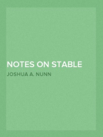 Notes on Stable Management in India and the Colonies