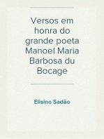 Versos em honra do grande poeta Manoel Maria Barbosa du Bocage