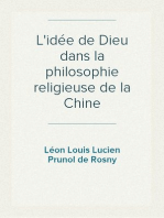 L'idée de Dieu dans la philosophie religieuse de la Chine