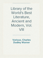 Library of the World's Best Literature, Ancient and Modern, Vol. VIII