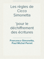 Les règles de Cicco Simonetta
pour le déchiffrement des écritures secrètes