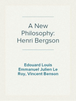 A New Philosophy: Henri Bergson