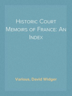 Historic Court Memoirs of France: An Index