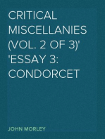 Critical Miscellanies (Vol. 2 of 3)
Essay 3: Condorcet