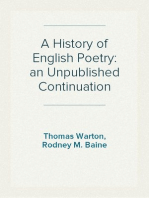 A History of English Poetry: an Unpublished Continuation