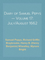 Diary of Samuel Pepys — Volume 17: July/August 1662