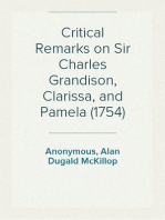 Critical Remarks on Sir Charles Grandison, Clarissa, and Pamela (1754)