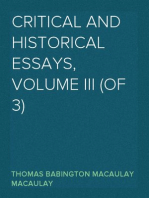 Critical and Historical Essays, Volume III (of 3)