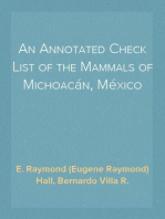 An Annotated Check List of the Mammals of Michoacán, México