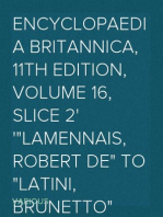 Encyclopaedia Britannica, 11th Edition, Volume 16, Slice 2
"Lamennais, Robert de" to "Latini, Brunetto"