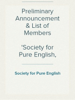 Preliminary Announcement & List of Members
Society for Pure English, Tract 01 (1919)