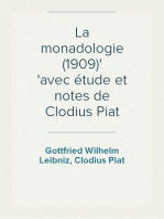 La monadologie (1909)
avec étude et notes de Clodius Piat