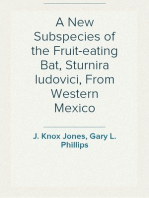 A New Subspecies of the Fruit-eating Bat, Sturnira ludovici, From Western Mexico