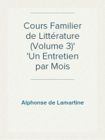 Cours Familier de Littérature (Volume 3)
Un Entretien par Mois