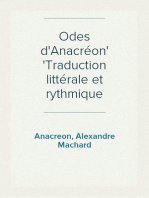 Odes d'Anacréon
Traduction littérale et rythmique