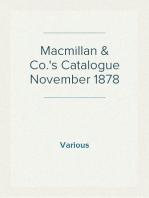 Macmillan & Co.'s Catalogue November 1878